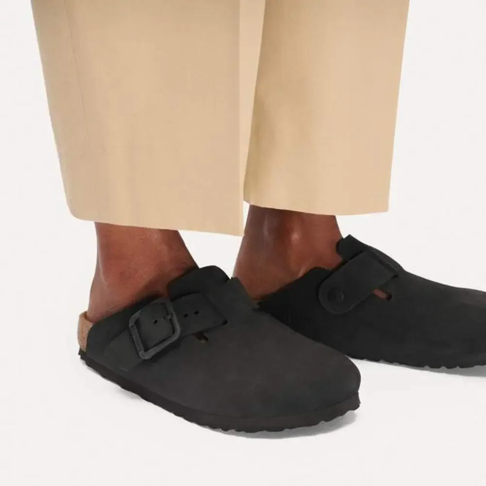 Birkenstock® Boston Men's Clogs In Oiled leather Leather Black US Size 10 NWOB